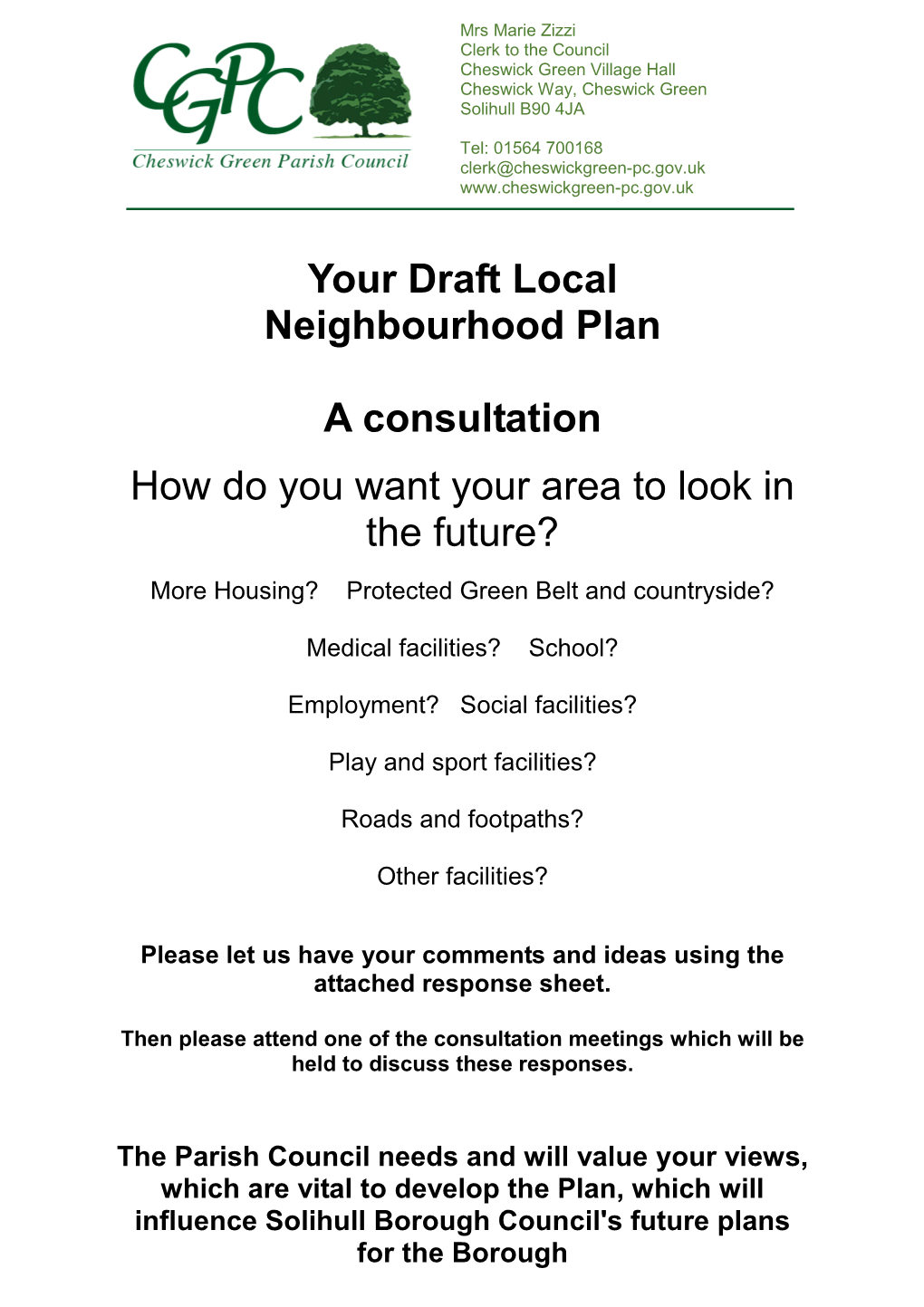 Your Draft Local Neighbourhood Plan A