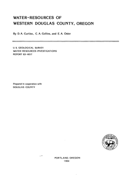 Water-Resources of Western Douglas County, Oregon