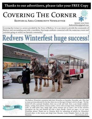 January 2020 Issue Redversnews@Gmail.Com Covering the Corner Is a Service Provided by the Town of Redvers