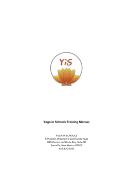 Yoga in Schools Training Manual