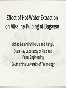 Effect of Hot-Water Extraction on Alkaline Pulping of Bagasse