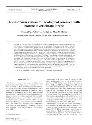 A Mesocosm System for Ecological Research with Marine Invertebrate Larvae