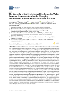 The Capacity of the Hydrological Modeling for Water Resource Assessment Under the Changing Environment in Semi-Arid River Basins in China