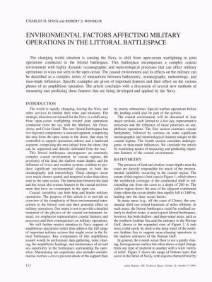 Environmental Factors Affecting Military Operations in the Littoral Battlespace