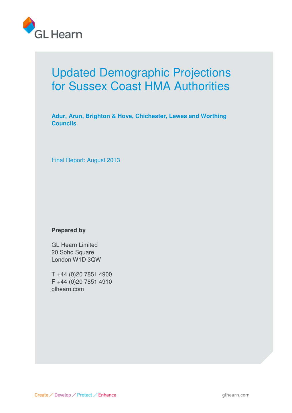 Updated Demographic Projections for Sussex Coast HMA Authorities