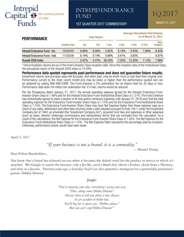 1Q 2017 1St Quarter 2017 Commentary March 31, 2017