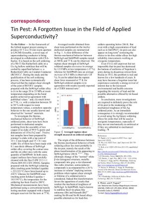 Tin Pest: a Forgotten Issue in the Field of Applied Superconductivity?