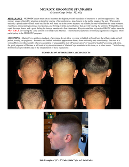 MCJROTC GROOMING STANDARDS (Marine Corps Order 1533.6E)