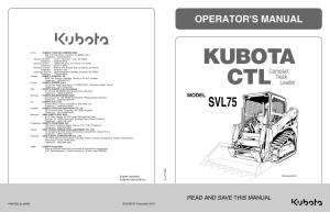 Kubota Svl75 Operators Manual