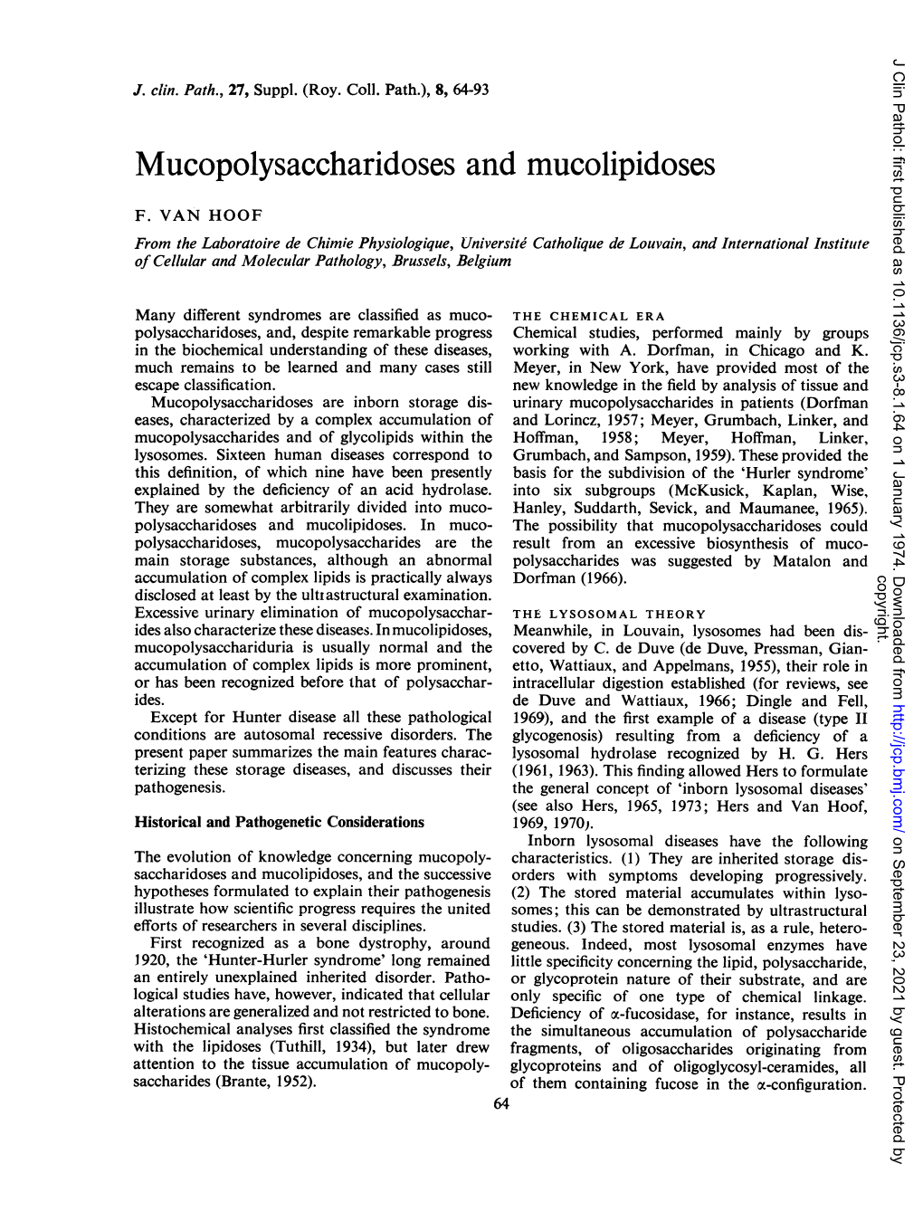 Mucopolysaccharidoses and Mucolipidoses