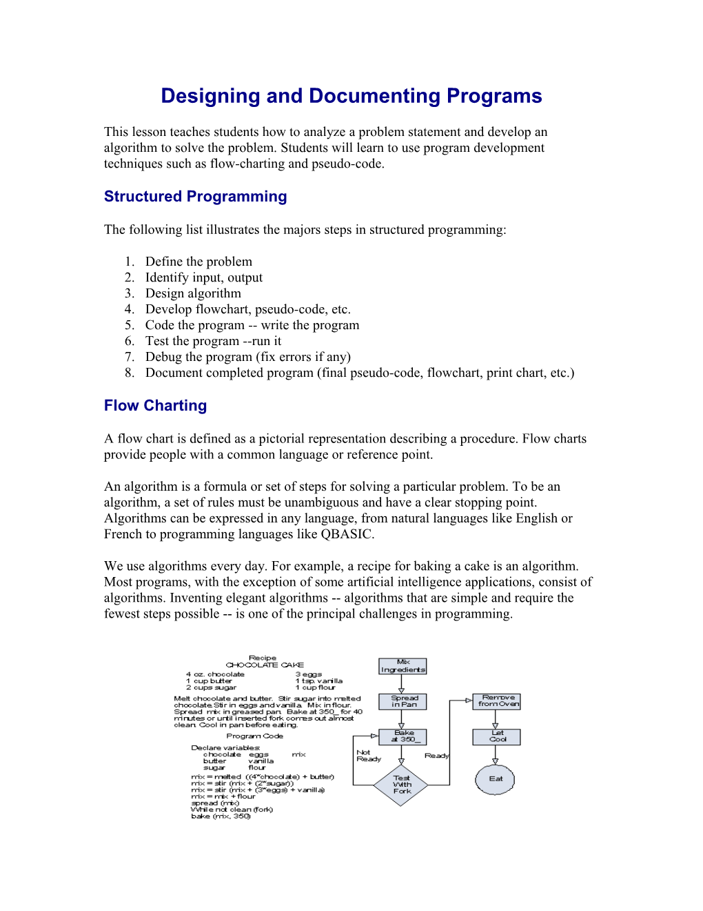 Designing and Documenting Programs