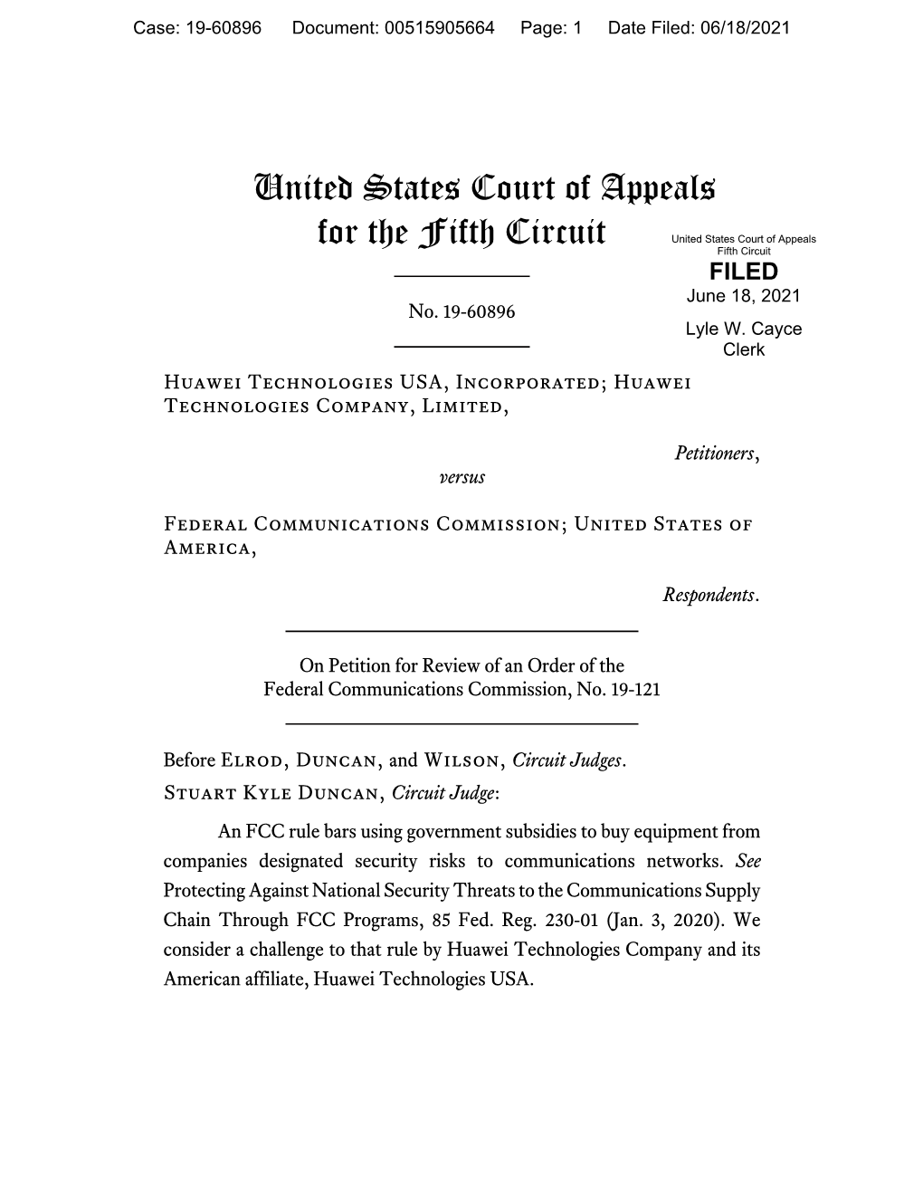 Rule Bars Using Government Subsidies to Buy Equipment from Companies Designated Security Risks to Communications Networks