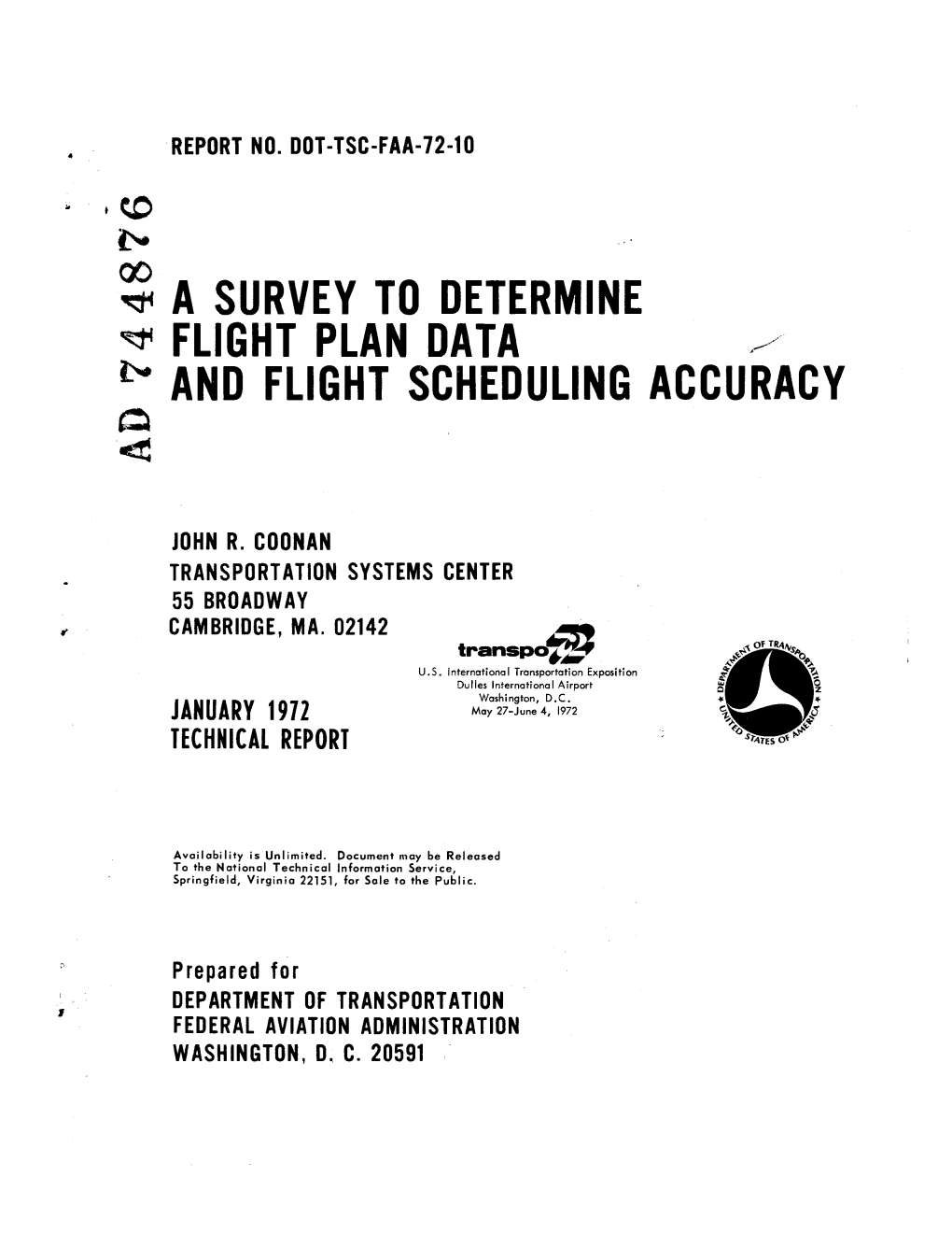 FLIGHT PLAN DATA .// L.'- and FLIGHT SCHEDULING ACCURACY Q .~