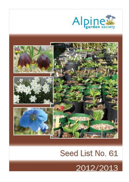 AGS Seed List No 61 2012-2013