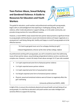 A Guide to Resources for Educators and Youth Workers