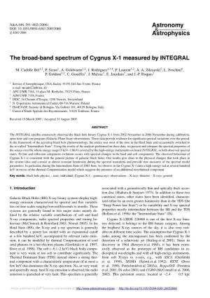 The Broad-Band Spectrum of Cygnus X-1 Measured by INTEGRAL
