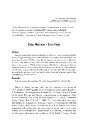 Katyn Massacre – Basic Facts