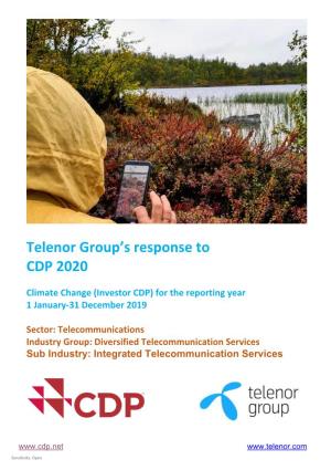 Telenor Group's Response to CDP 2020