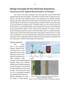 Design Concepts for the Greenway Experience Greenway Corridor: Right-Of-Way Descriptions and Designs