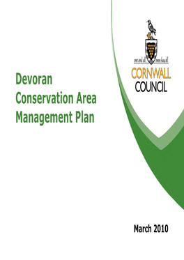 Devoran Conservation Area Management Plan Be Adopted
