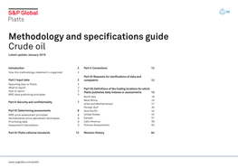 Methodology and Specifications Guide Crude Oil Latest Update: January 2019