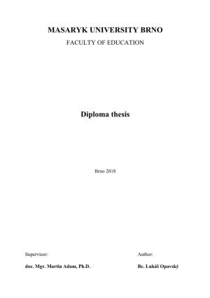 MASARYK UNIVERSITY BRNO Diploma Thesis