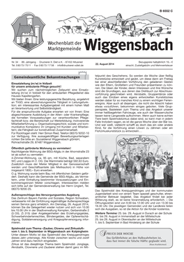 Wochenblatt Der Marktgemeinde Wiggensbach