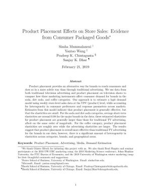 Product Placement Effects on Store Sales