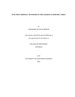 Electron Thermal Transport in the Madison Symmetric Torus