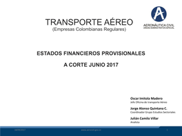 Estados Financieros Transporte Aéreo Junio 2017