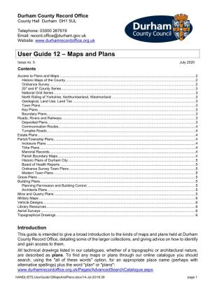 User Guide 12 : Maps and Plans