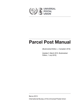 Parcel Post Manual