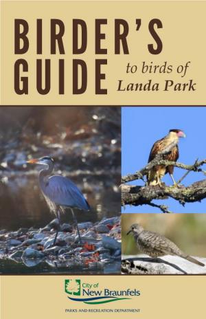 Birder's Guide to Birds of Landa Park