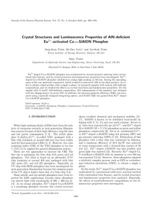 Crystal Structures and Luminescence Properties of Aln-Deficient Eu2+