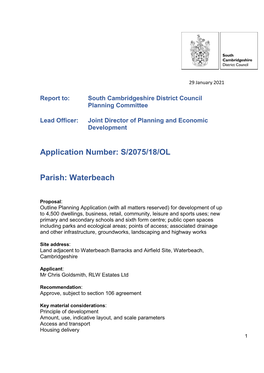 Application Number: S/2075/18/OL Parish: Waterbeach