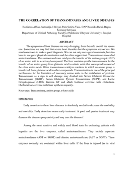 The Correlation of Transaminases and Liver Diseases