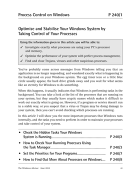 P 240/1 Process Control on Windows