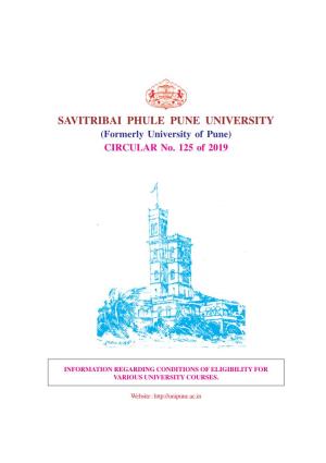 (Formerly University of Pune) CIRCULAR No