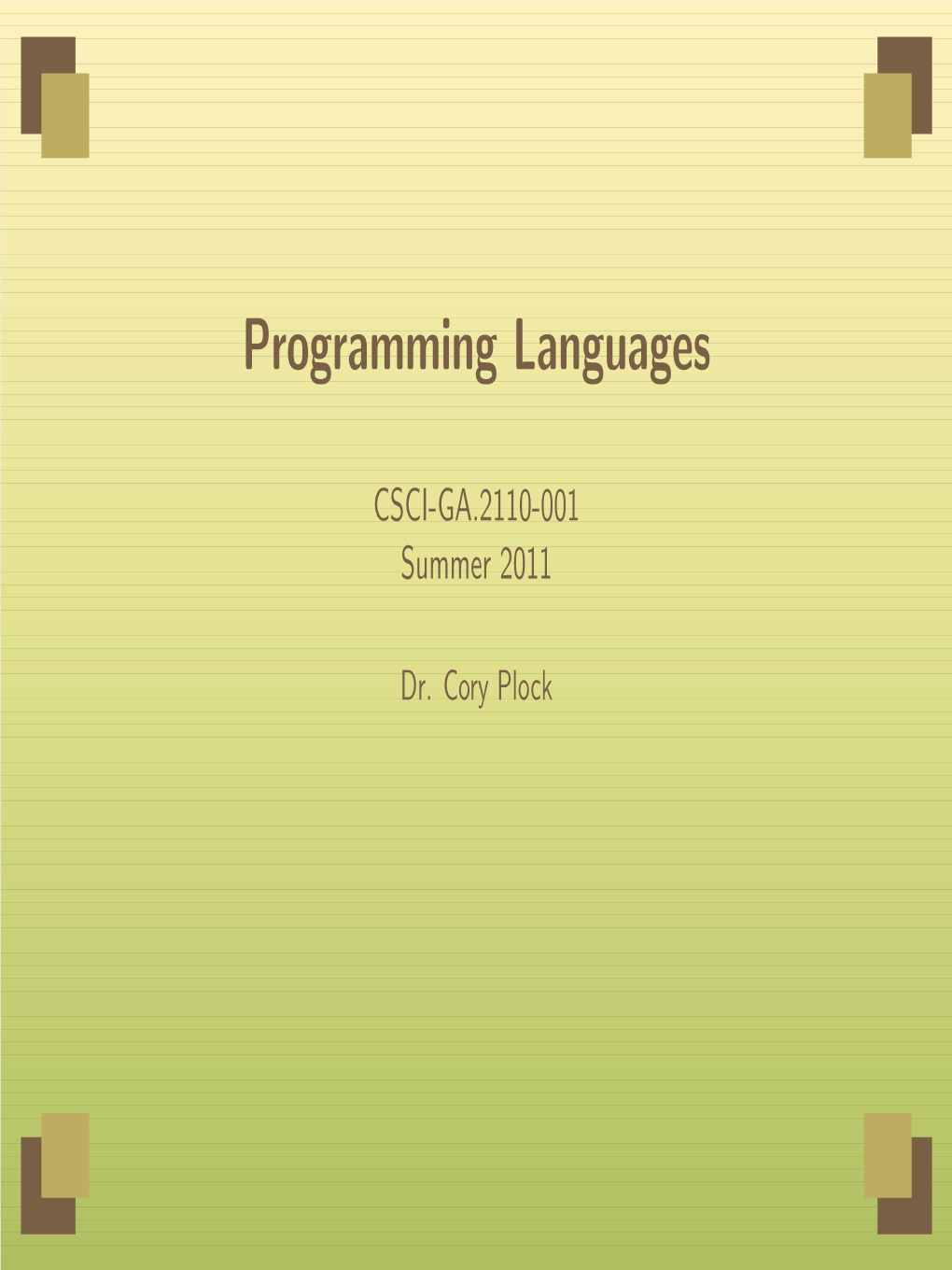 Programming Languages