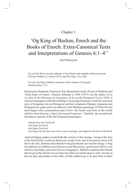 Og King of Bashan, Enoch and the Books of Enoch: Extra-Canonical Texts and Interpretations of Genesis 6:1–4’* Ariel Hessayon