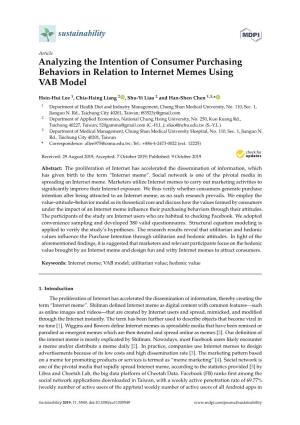 Analyzing the Intention of Consumer Purchasing Behaviors in Relation to Internet Memes Using VAB Model