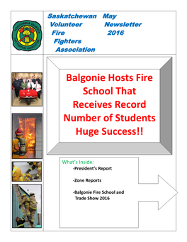 Balgonie Hosts Fire School That Receives Record Number of Students Huge Success!!