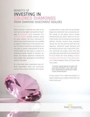 Investing in Colored Diamonds from Diamond Investment Dealers