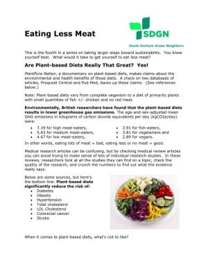 Eating Less Meat