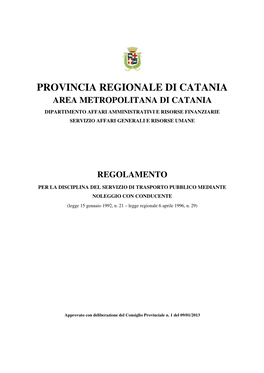 Provincia Regionale Di Catania