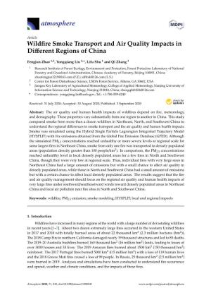 Wildfire Smoke Transport and Air Quality Impacts in Different Regions of China
