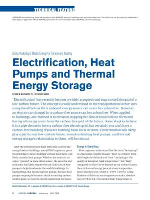 Electrification, Heat Pumps and Thermal Energy Storage by MARK M