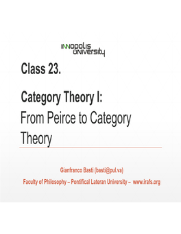 From Peirce to Category Theory
