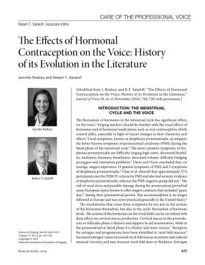The Effects of Hormonal Contraception on the Voice: History of Its Evolution in the Literature