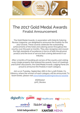 The 2017 Gold Medal Awards Finalist Announcement